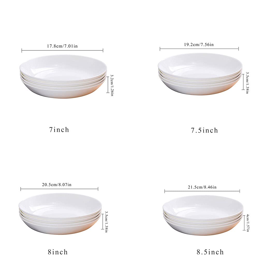 Talerze do serwowania na brunch Ceramiczne talerze obiadowe Zestaw 7 cali 4 okrągłe do sałatek Makaron Desery i talerze Aperitizer Kuchenka mikrofalowa i zmywarka Bezpieczny zestaw obiadowy na kolację