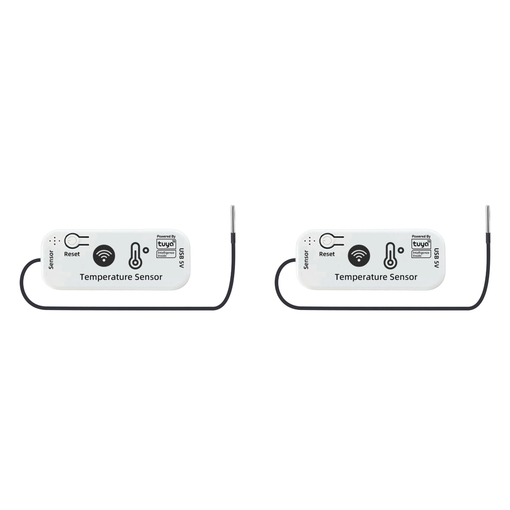 Oewwthy 2X TUYA WiFi Temperature Sensor APP Remote Monitor Tuya Waterproof Temperature Sensor 2.4G WiFi Smart Home 2M