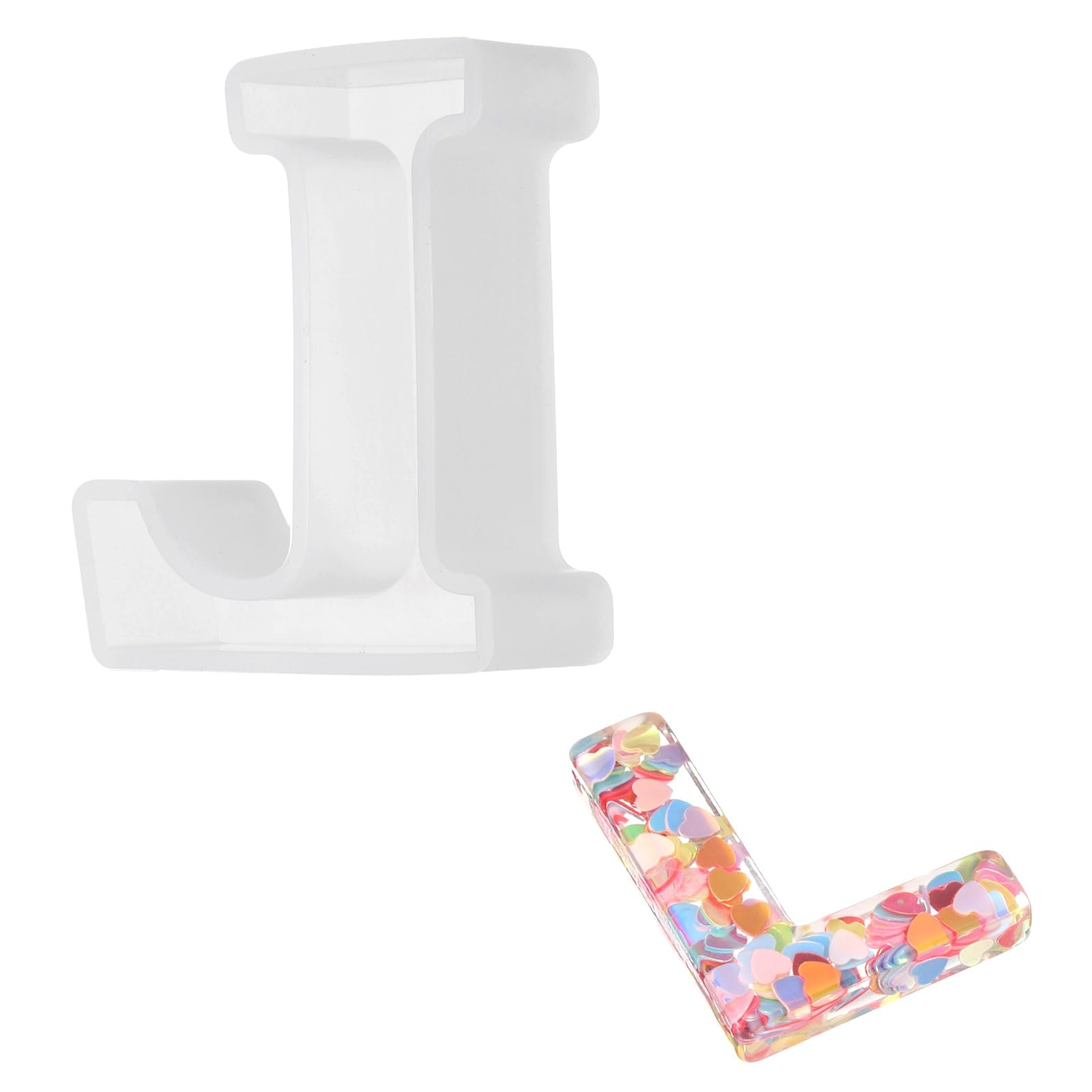sourcing map 2.5 Inch Resin Letter Moulds,L Capital Alphabet 3D Silicone Letter Casting Moulds for Candle Making DIY Crafts Word Sign Art Party Home Decor