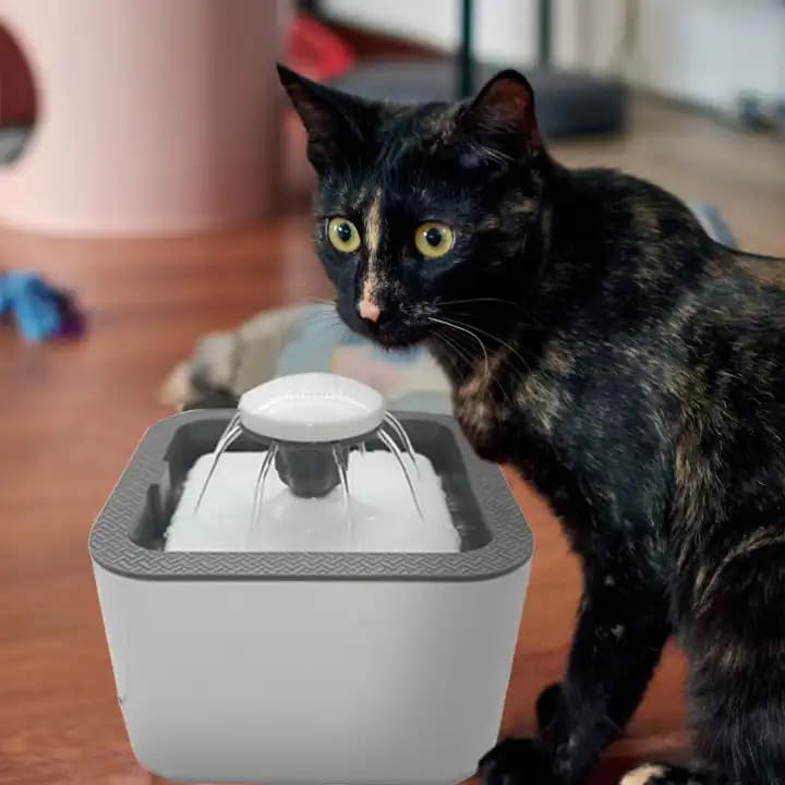 Cat Water Fountain, 33.8 oz/2.5L, Ultra Quiet (50 DB) Dog & Cat Drinking Fountain with Filter, Automatic Pet Water Fountain for Cats and Small Dogs, Grey (Blue Water Fountain) (B0CDXL2C4N) Amazon Price History, Amazon Price Tracker