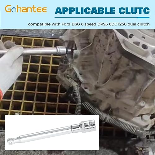 Image of gohantee Gearbox Clutch Motor Electromechanical Unit Unlock Tool, Transmission Actuator Reset Tool Compatible with Ford DSG 6 Speed DPS6 6DCT250 Clutch 6mm 14 Spline Socket with 1 /4 inch Drive, T40154