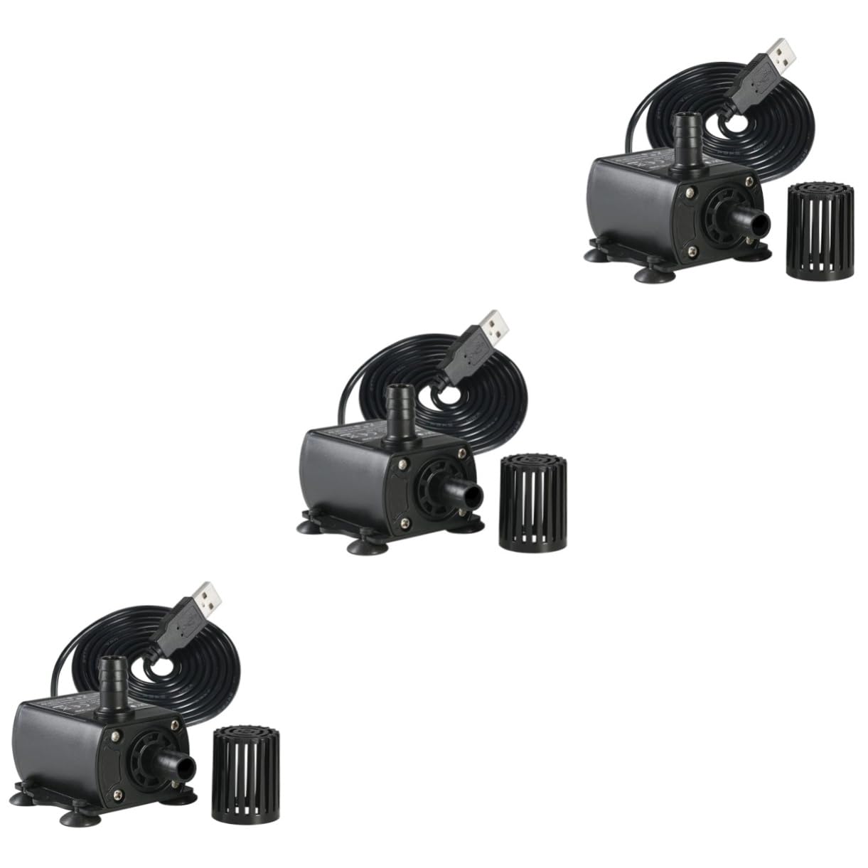 3 Pièces Pompe à Eau Entièrement Automatique Pompe De Puits Submersible Cc Pompe D'aquarium Pompes à Eau à Continu Pompes à Eau Pour L'extérieur Black