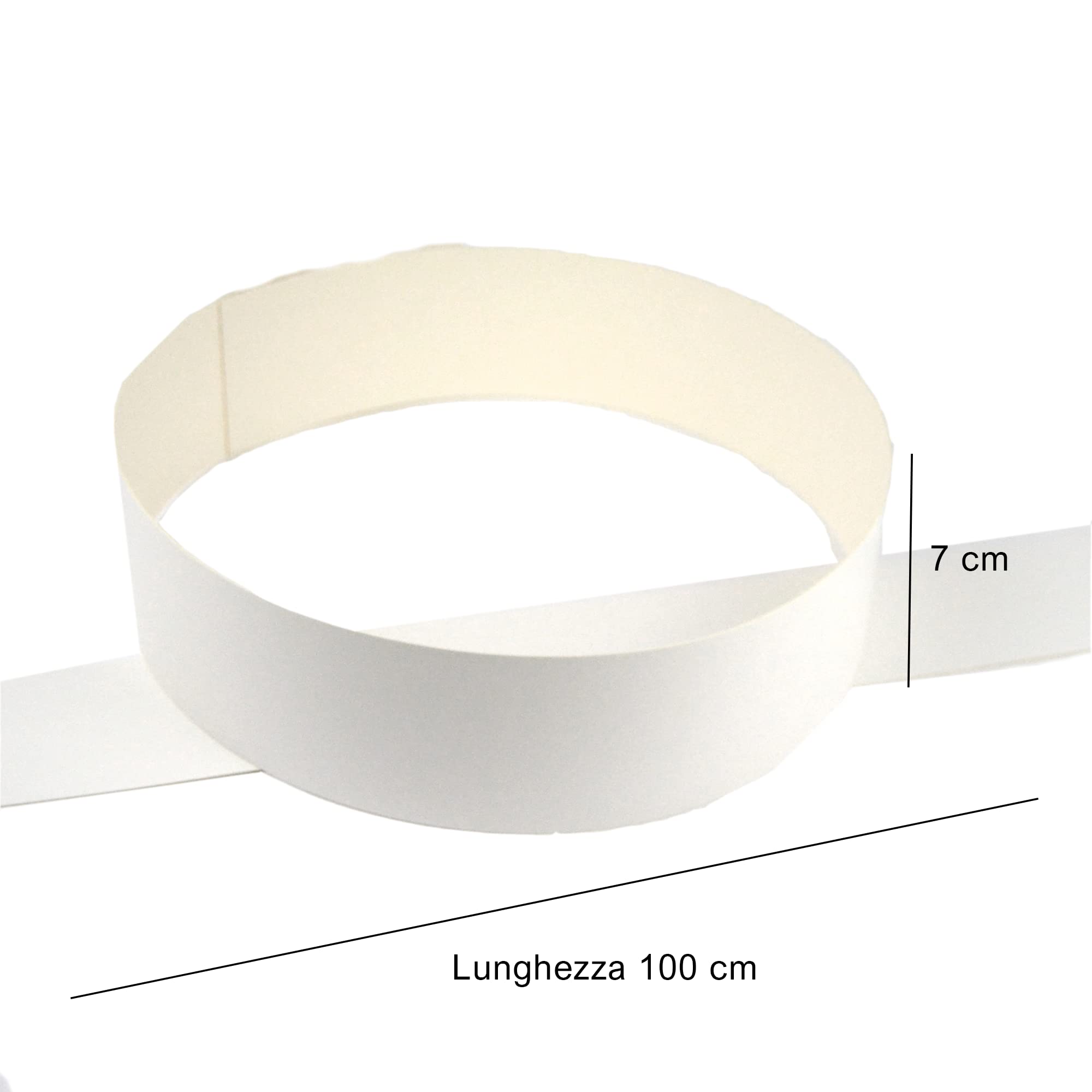 PZ 50 STRISCE BIANCHE IN CARTONE 100 CM X 7 CM PER PASTICCERIA E GELATERIA, IDEALI PER PASTICCINI, DOLCI, BISCOTTI E TORTE