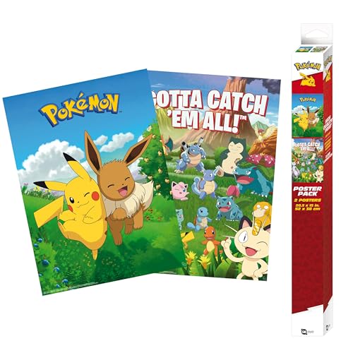 GBEye - POKEMON Set 2 Chibi Posters Décorations (52 x 38cm)