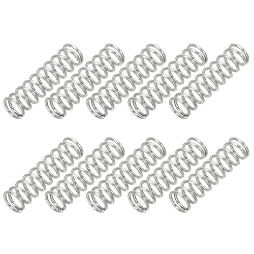 PATIKIL Compression Spring, 0.5mm Wire Dia x 4mm OD x 15mm L, 10 Pcs 304 Stainless Steel Mechanical Extension Small Springs Pen Springs Assortment Kit for Shop and Home Repairs