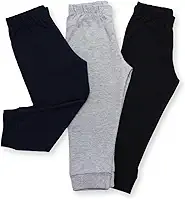 Kit 3 Calças Infantis de Malha - Azul Marinho, Cinza e Preto