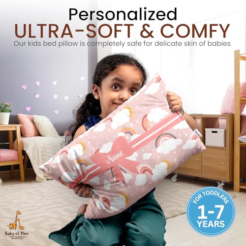 Image of Personalized Pillow for Kids - Custom Name, Super Soft Cotton Kids Cushion for Infants & Toddlers, 1 Month to 5 Year Olds, Keeps Head & Neck Comfortable, Adorable Prints (Pillow 13)