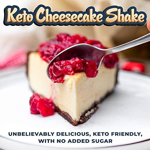 Image of Cheesecake Keto Meal Replacement Shake [2lbs] - Low Carb Protein Powder Shake Mix, High Fat with MCTs, Collagen Peptides and Real USA Cream Cheese