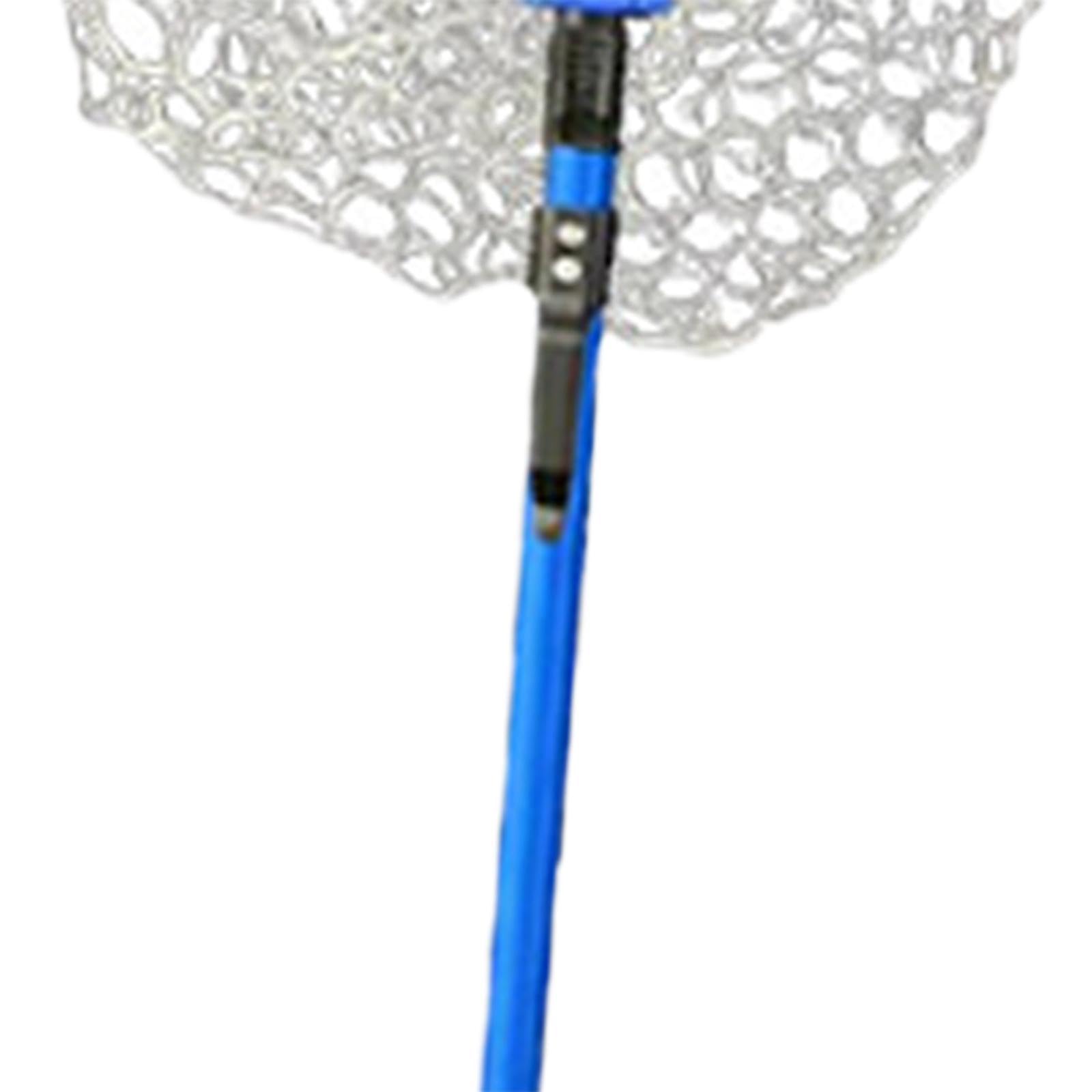 Épuisette de Pêche Filet Pliant Structure Aluminium Manche Extensible Filet Silicone Léger pour Attraper et Relâcher Poissons Adapté à La Pêche, Bleu