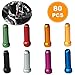 VTurboWay 8 Color 80 PCS, Cable End Crimps, Bike Cable End Caps, Alloy Road Mountain Bikes Brake Tips Shifter, 10 PCS for Each Color of Red Black Golden Silver Green Blue Purple Orange