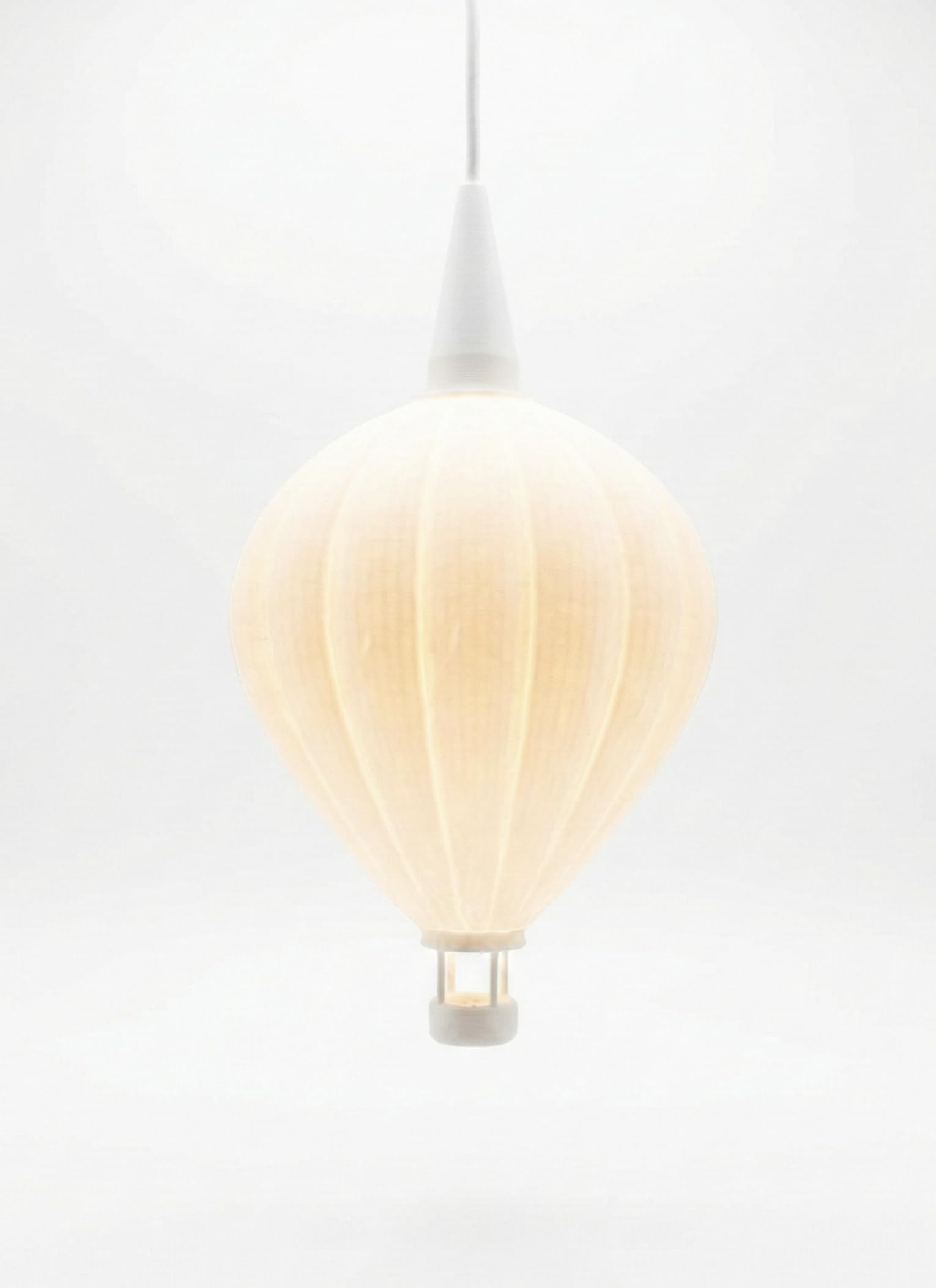 Design Lampenschirm Heißluftballon (12cm) – 3D-Druck Weiß – Passend für E10 & A1 Stern-Fassungen – Stimmungsvolle Deko für Kinderzimmer & Wohnbereich, inkl. Cover