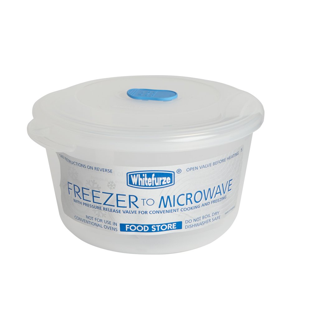 Whitefurze 1.22L Round Freezer to Microwave Storer(Storage Box)