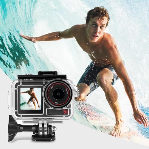 Image of ZORBES Waterproof Case for DJI Action 5PRO /4 /3 with Anti-Fog Underwater Housing Shell Cage Supports 50M /164FT Deep Diving Scuba Snorkeling Swimming with Quick Release Screw, Camera Accessories