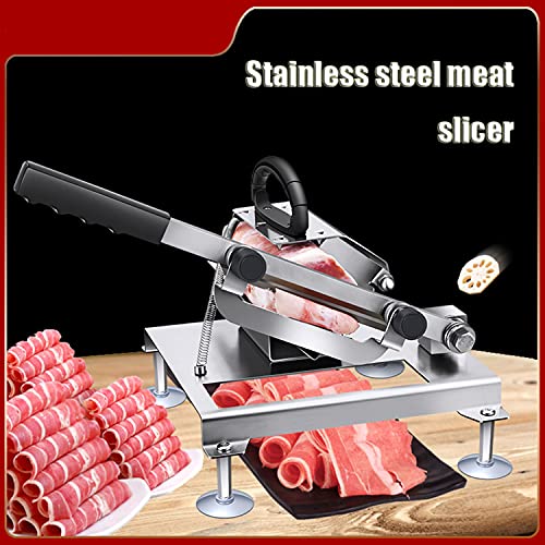 Allesschneider Aus Edelstahl Manueller Mit Einstellbare Schnittstärke 0.3-15mm Fleischschneider Wurstschneidemaschine… – Bild 3