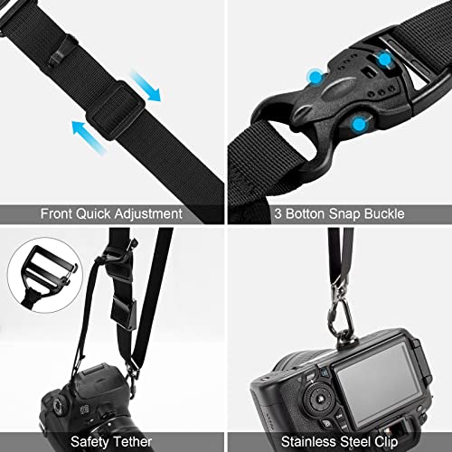 ARVOK Camera Strap - Adjustable Shoulder Strap with Wrist Strap for Nikon Canon Sony Fuji DSLR - Image 4