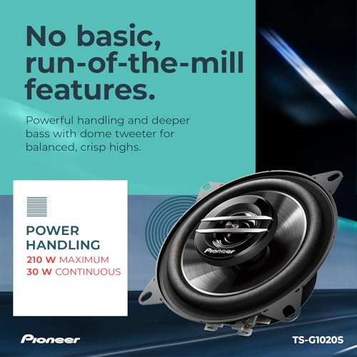 Image of Pioneer TSG1020S -2-10.16 cm (4 inch) 2-Way G-Series 210W Car Coaxial Wired Speakers (Black)