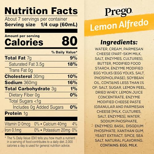 Image of Prego Lemon Alfredo Sauce, 14.5 oz Jar