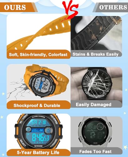 Image of Kids Digital Watch for Boys Girls, Waterproof LED Colorful Lights Sports Watch Suitable for 5-17 Years Old Teenagers (with Gift Box)