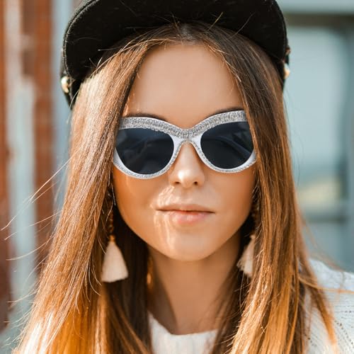 Rhinestone Cat Eye Glasses for Women Party Stage Polarized Sunglasses Trendy Classic Retro Designer Style3