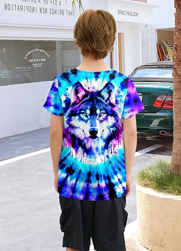 Image of Boys Tie Dye Shirt Size 4-14 Hippies Senior Rainbow Tees T Shirts for Kids | Tees T shirts for Kids