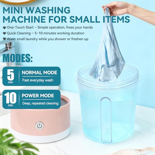 Image of Portable Mini Washing Machine for Underwear & Baby Clothes, Compact, Lightweight Washer for Small Laundry, Apartments, Dorms, Hotels, Camping & Travel (1.2L)
