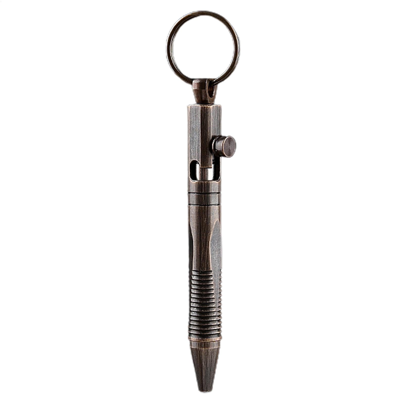 Messingstift Als Schlüsselanhänger – Kompakt, 76 Mm Lang, 8,5 Mm Durchmesser, Aus Messing, In Messingfarbe Oder Vintage-Schwarz