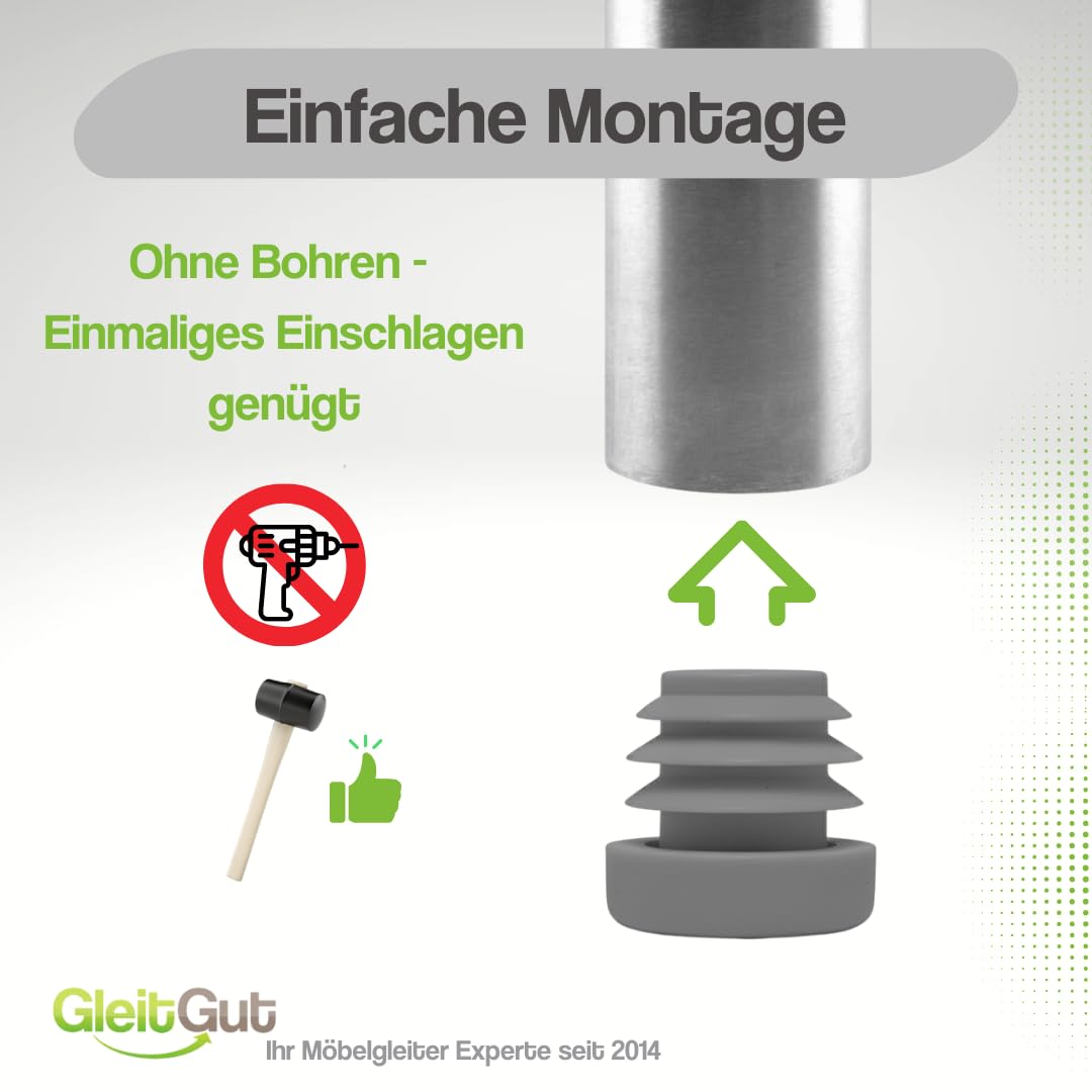 GLEITGUT 4 x lamellenstoppen 25 x 25 mm