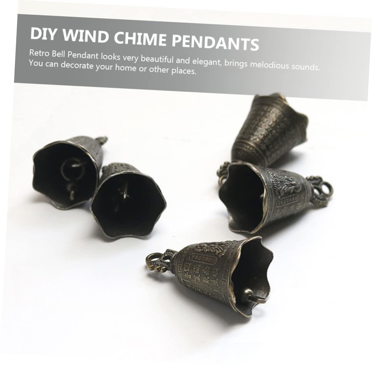 YARNOW 40pezzi Pendenti Decorativi Ferro Con Campane Per Giardino e Casa Ornamenti Sospesi Per Wind Chime Facili Da Appendere Ambienti Interni Ed Esterni