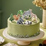 TOYMANY 12 Stück Wald Tiere-Figuren Set Wild Spielfiguren Dschungel Spielzeug Dschungeltiere Baby Figur Plastiktiere Zoo, Osterei, Kuchendeckel Weihnachtsgeburtstagsgeschenk für Kinder