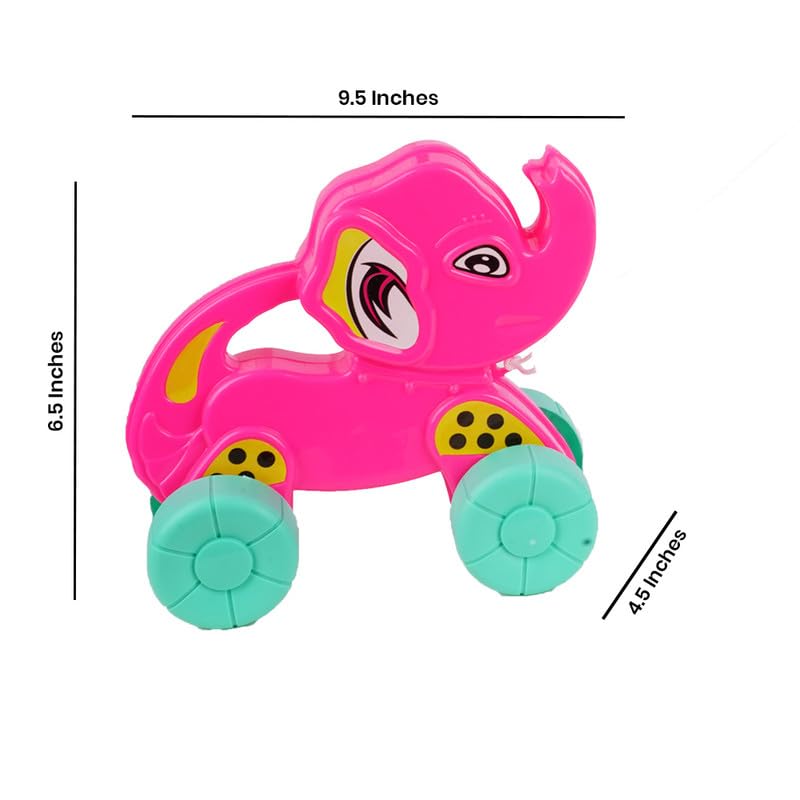 Image of Asian Portable Plastic Pull Along Sultan Elephant for Kids 1 Peace (Multicolor)