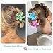 Flower Claw Clips, 4PCS Hawaiian Plumeria Flower Hair Clips, Artistic Multi Color Smudge Pattern Barrettes, Beach Tropical Hair Accessories for Women and Girls, Color P