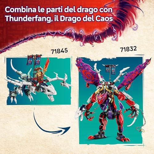 NINJAGO 2in1 Jet Mech di Lloyd - Action Figure Trasformabile in Aereo Giocattolo - 5 Minifigure, una Moto e un Drago Spettro - Regalo per Bambini da 9 Anni Fan di La Rivolta dei Draghi - 71845 - Lego - Immagine 4