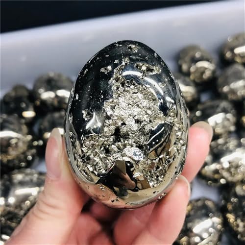 Œuf de quartz à reflets chalcopyrite pour sublimer une étagère ou un centre de table moderne - 3