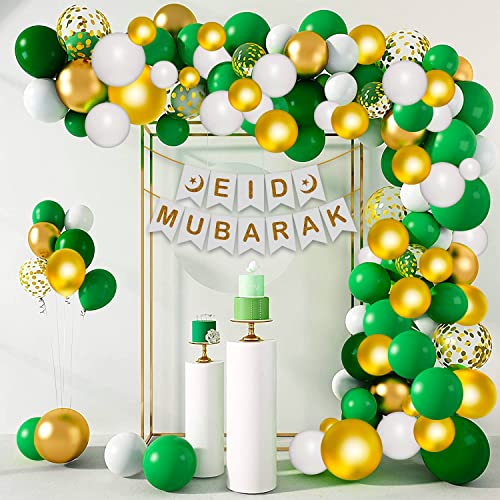Image of Party Propz Eid Decoration Items for Home Decor - 43pc Eid Mubarak Decorations for Home, Eid Mubarak Banner and Balloons, Ramadan Mubarak Decoration, Eid Balloons