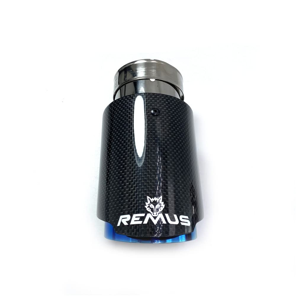 Tubo De Escape Coche PC 1 Tubo de escape de coches Tubería de cola de carbono brillante Acero de acero inoxidable azul Silenciador recto con uso de ajuste for BMW F30 Cola Escape De Sonido