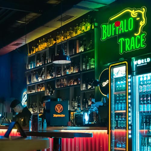 Image of Whisky Neon Sign for Wall Decor Whisky Neon Light for Man Cave Dimmible LED Light Up Sign for Bar Pub Restaurant Office Birthday Father's Day Gift for Men Art Size13.3 * 14.1In(P062)