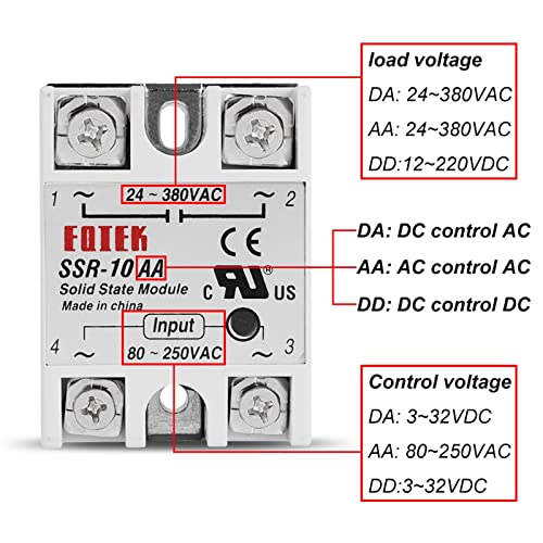 Relé de estado sólido industrial SSR-40DA con resistencia mejorada I-50 3