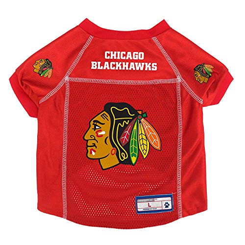Little Earth NHL Chicago Blackhawks Pet Jersey, Light Red, Med Cover