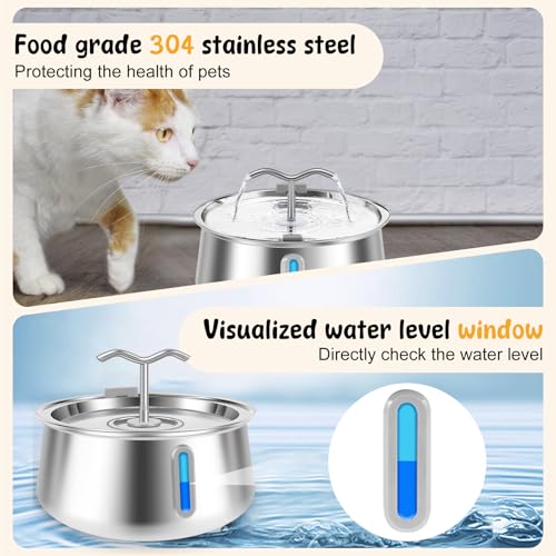 Fuente automática de agua para gatos acero inoxidable 4L miniatura 4