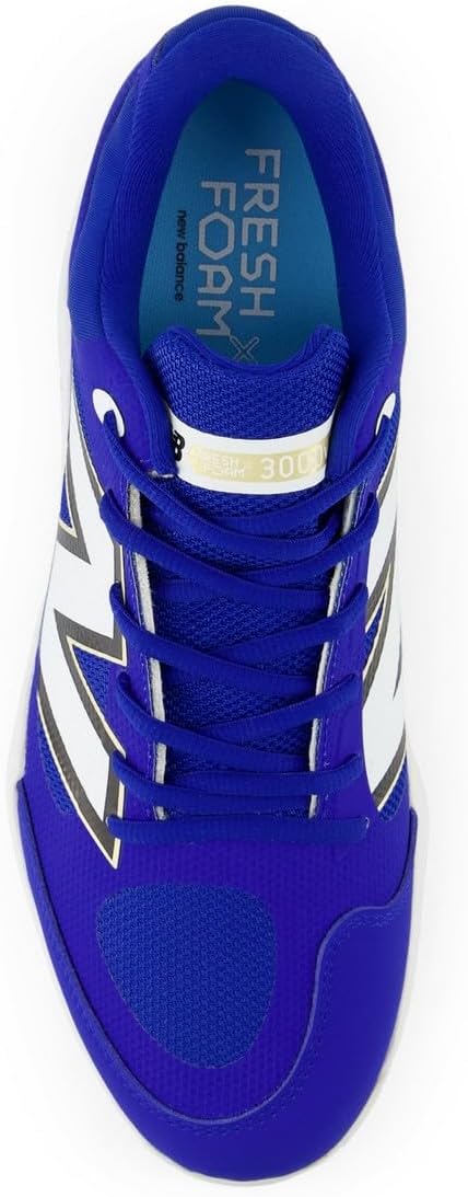 New Balance Men's Fresh Foam X 3000 V7 Baseball Shoe, Team Royal/White, 12.5 M