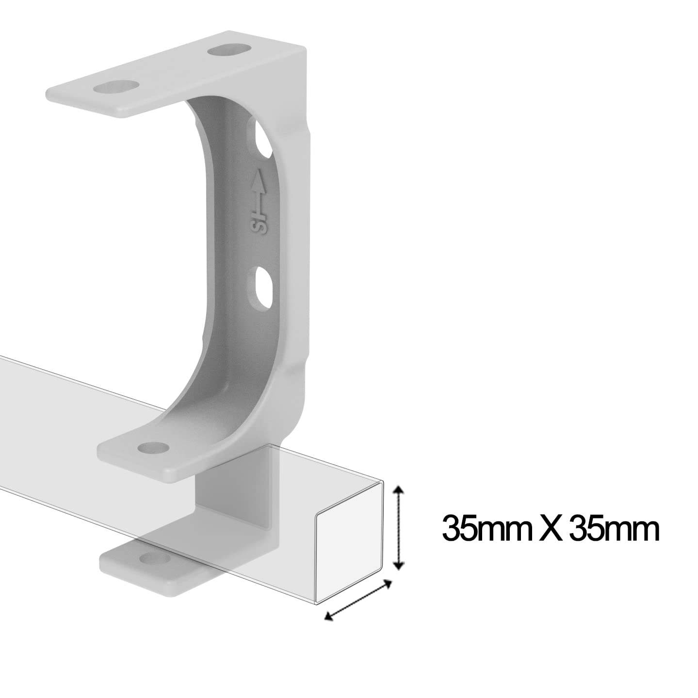LUP059, 35mm, Stahl, weiß, 3-Stück, Markisen Decken- und Wandhalterung mit Befestigung, Markisen Kombihalterung