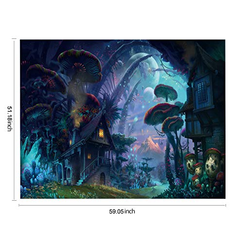 KaO0YaN Wandtapijt, wanddoek, tapijt, sprei, Indian Wall Hanging, Bed Sheet, Comforter Picnic Beach Sheet, Traumwaldhuis… - Afbeelding 8