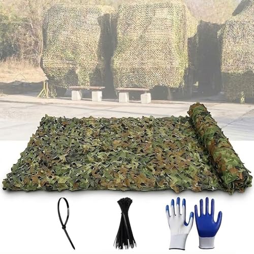 Genérico Red de Camuflaje Protección Solar, Malla de Camuflaje Militar Exterior, Malla Ocultacion Jardin para Caza Camping Bosques Jardines Y Otras Escenas Decoración Exterior(3x3.5m)