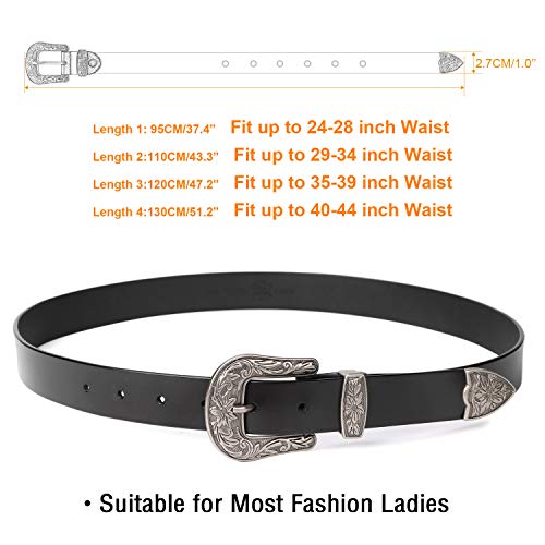 Image of Women's Genuine Leather Vintage Belts for Jeans Pants Dress with Fashion Buckle