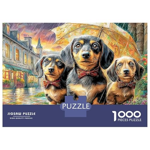 🌸Buon regalo: il Two dachshunds puzzle finito misura 38x26cm/1000pcs una volta completato. I migliori regali per ragazzi e ragazze dai 14 anni in su per compleanni o festività (Natale, Halloween, Ringraziamento, ecc.)