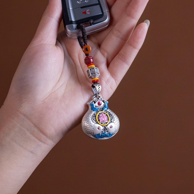 Llavero de Coche LLavero de plata Piscis for coche, colgante Simple for hombres y mujeres, llavero joyería, cuerda, regalo, mochila, adornos colgantes