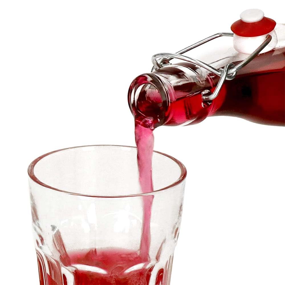Set 3 Bottiglie Swing in Vetro Trasparente 1 Litro con Chiusura Ermetica a Leva Tappo Meccanico Ideali per Olio Aceto Liquori Succhi e Conserve Fatte in Casa