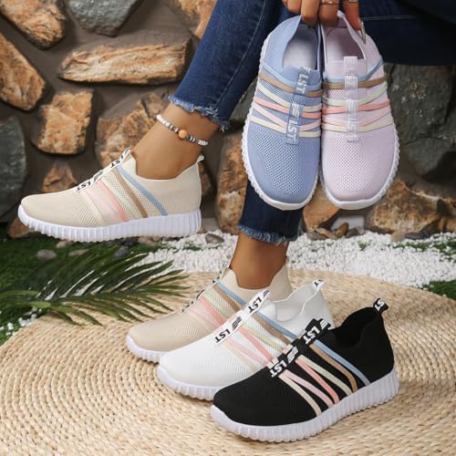 Women's Casual Shoes, Summer Breathable mesh Shoes in Large Size with Soft Sole, one-Piece Style, Suitable for Outdoor Sports and Casual wear.3