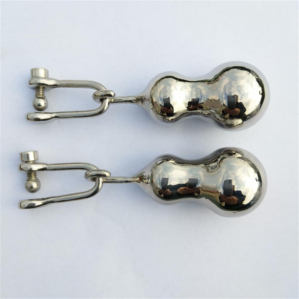 1 Paar Edelstahl Einstellbare Nippelklemmen Stimulation, Metall Schwer Fetisch Brustwarzenklemmen/Nipple Clamps mit Anhänger Erotik BDSM Sexspielzeug für Frauen,Silber,Verstellbar