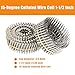 3600 Count Stainless Steel Coil Nails 15-Degree Collated Wire Coil Nails 1-1/2 Inch, 0.09 Inch Ring Shank `